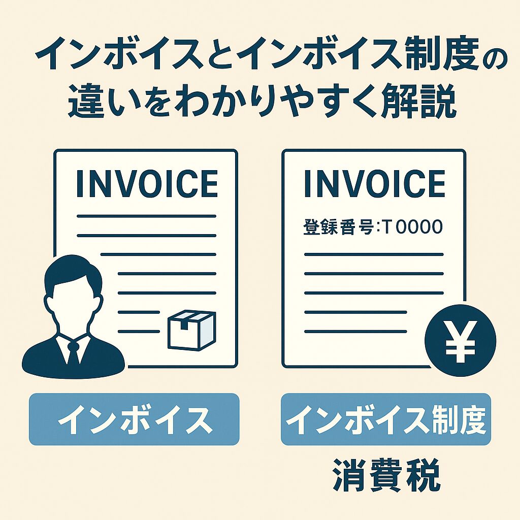 インボイスとインボイス制度の違いのイメージ図です。